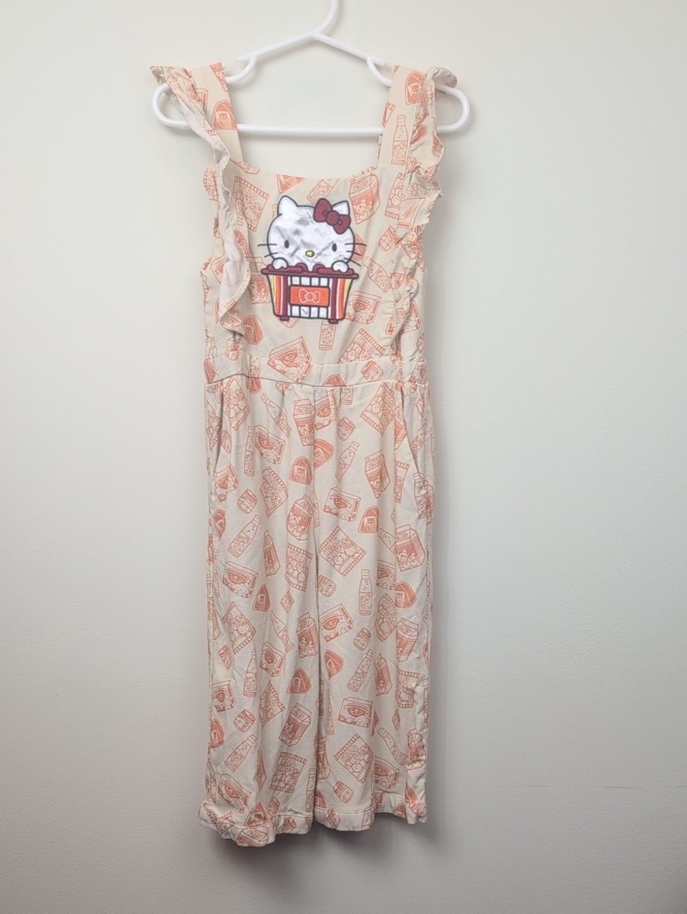 Hello Kitty By Sanrio Kawaii Mart Allover Print Ruffled Toddler Romper 5T